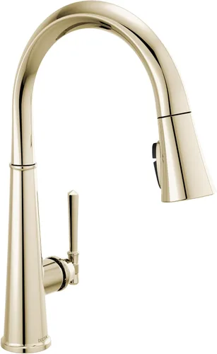 Vista 12 de Grifo de cocina Delta Faucet Emmeline de níquel cepillado, grifos de cocina con rociador desplegable, grifo de fregadero de cocina, cabezal