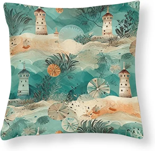 Vista 9 de Fundas de almohada cuadradas de satén rústico de dibujos animados con cremallera de 16 x 16 pulgadas, fundas de almohada para sofá, muebles