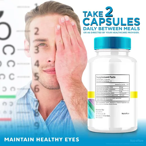 Vista 6 de NutraRize Cápsulas Vistamax, cuidado de los ojos totalmente natural y saludable, fórmula premium para los ojos, suplemento máximo para apoyar