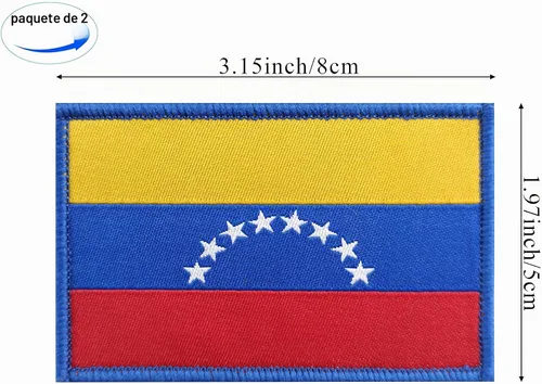 Vista 4 de JBCD Paquete de 2 parches tácticos de bandera venezolana para ropa, sombrero, parche militar