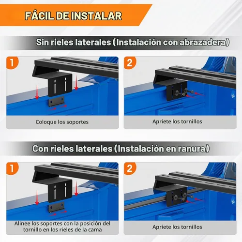 Vista 8 de Barra universal para cama de camión con 2 tableros de acero, SYHVU, diseño ajustable multifunción, barra transversal, apta para Dodge Ram
