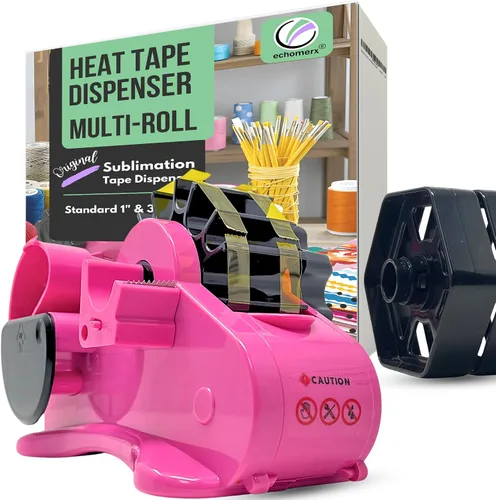 Vista 10 de Echomerx Dispensador de cinta original multirollo – Sublimación precortada resistente al calor, Cricut, transferencia, térmica, prensa, cintas