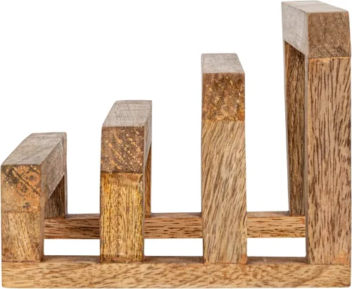 Vista 5 de Creative Co-Op - Soporte para tabla de cortar de madera de mango de 6 pulgadas con 3 secciones para cocina, natural
