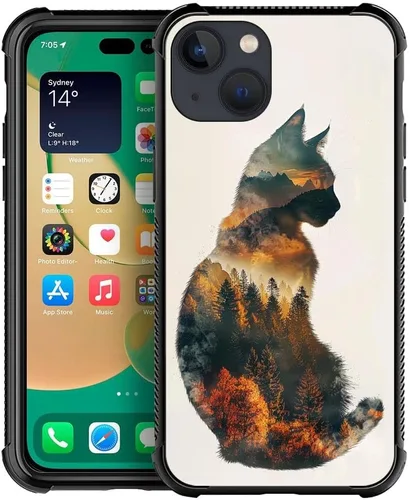 Vista 185 de Funda compatible con iPhone 8 Plus, diseño de oso de bosque otoñal, a prueba de golpes, antiarañazos, carcasa trasera de policarbonato duro