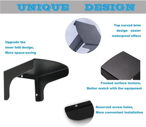 Vista 7 de Paquete de 2 fundas para timbre de puerta, de acero, resistentes a la intemperie, con protección antirreflejos, compatible con parpadeo/Ring