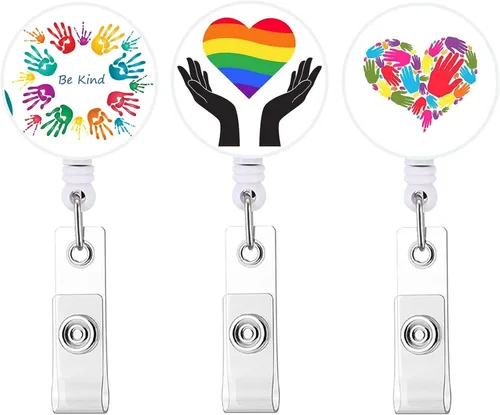 Vista 10 de Carrete retráctil para tarjetas de identificación con clip de cocodrilo resistente para nombre de enfermera, carrete decorativo para tarjetas