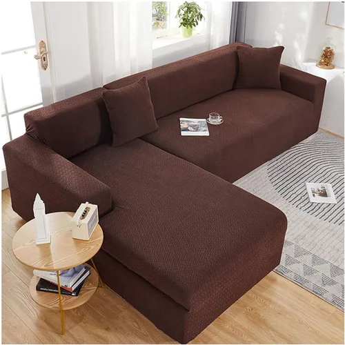 Vista 6 de Daesar Funda de sofá elástica, funda impermeable para sofá de color sólido con patrón de tejido de color sólido y verde (poliéster de 1 plaza)
