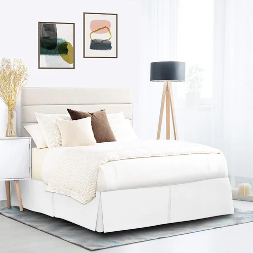 Vista 9 de Nestl Falda de cama individual blanca – Falda de cama de tamaño individual de 14 pulgadas de caída – Faldas de cama de microfibra cepillada – Falda