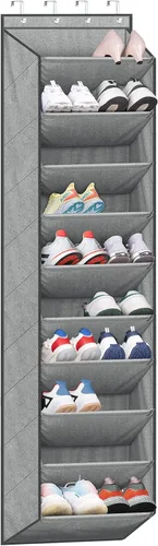 Vista 13 de SLEEPING LAMB Zapatero para puerta, organizador de zapatos para puerta de niños para colgar en el armario, almacenamiento estrecho para zapatos