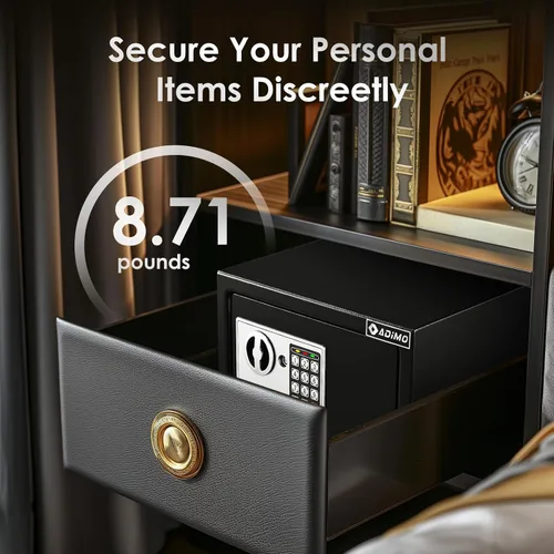 Vista 8 de Caja de seguridad ADIMO para dormitorio universitario con bolsa impermeable e ignífuga, caja fuerte para dinero con llaves, código de acceso y kits