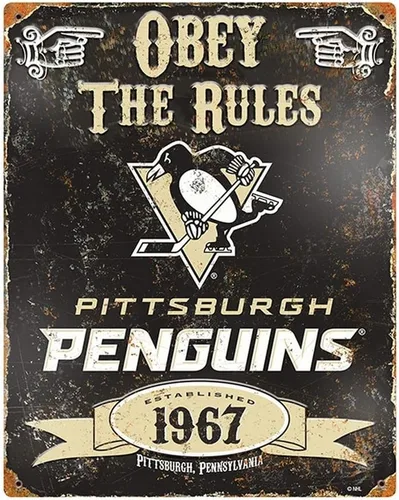 Vista 6 de Party Animal Letrero vintage de Boston Bruins de metal en relieve de la NHL