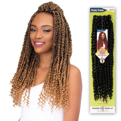 Vista 5 de Janet Collection - Trenzas de ganchillo Nala Tress Passion Twist de 18 pulgadas (paquete de 3, 2)