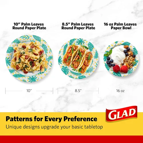 Vista 6 de Glad - Platos de papel desechables cuadrados para todas las ocasiones
