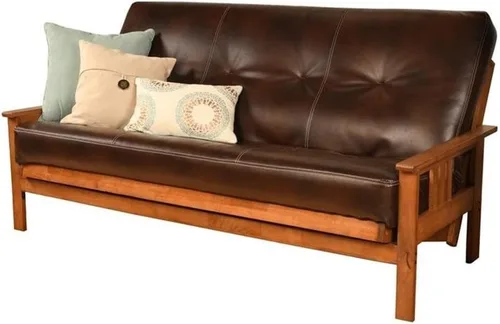 Vista 4 de Kodiak Furniture Colchón de futón de resorte de 8 pulgadas, tamaño matrimonial, colchón para sofá cama, lino aguamarina, marco no incluido