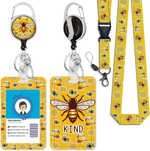 Vista 41 de Giancomics Soporte para tarjetas de identificación negro con cordón, cordones para insignias de identificación con carrete de insignia retráctil