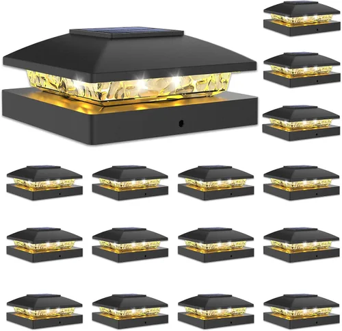 Vista 9 de VOLISUN Luces solares 4x4, paquete de 12 luces negras impermeables para Negro