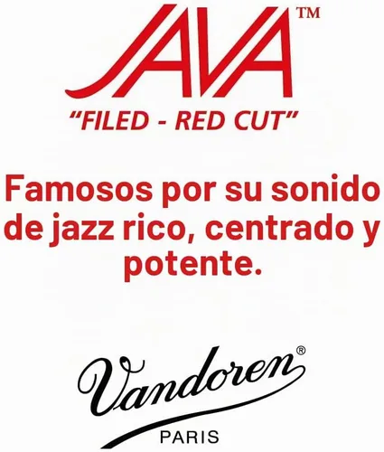 Vista 3 de Vandoren SR272R Saxo Tenor Java Red Cañas Fuerza 2; Caja de 5