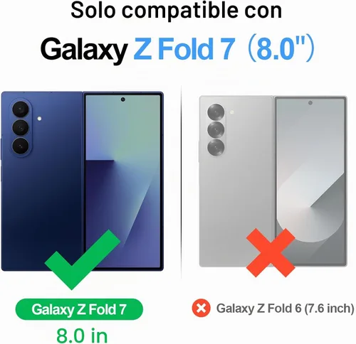Vista 7 de SkyEagle Funda Cartera magnética desmontable compatible con Magsafe para Samsung Galaxy Z Fold 7 con tarjetero Protector de pantalla integrado