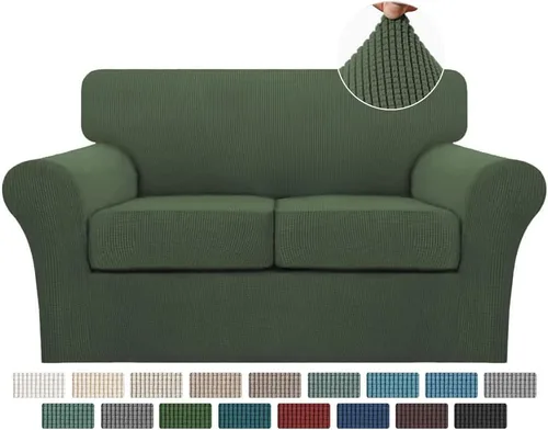Vista 138 de Turquoize 2 fundas para sillas de sala de estar, funda de sofá con fundas de cojín individuales, funda de muebles para sillas (silla, beige biscotti)