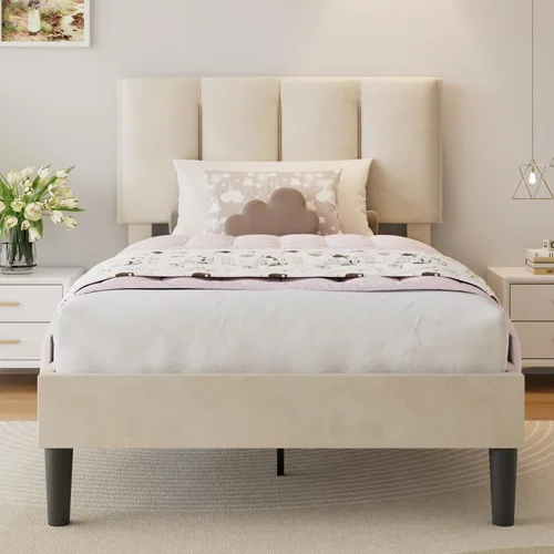 Vista 54 de VECELO Base de cama de tamaño individual con cajón de almacenamiento, base de cama de plataforma resistente con cabecera y fuerte soporte de Negro