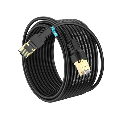 Vista 10 de Cable Ethernet Cat 8 de 3 pies, 6 pies, 10 pies, 20 pies, 40 pies, 50 pies, 100 pies, 150 pies, 40 pies, 40 Gbps, 2000 Mhz, 26 AWG, conector RJ45