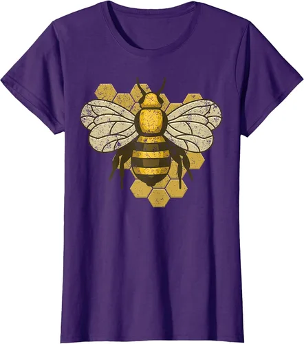 Vista 72 de Retro Beekeeper Beekeeper Honey Bumblebee Vintage Saves Bees T-Shirt Asphalt Grey