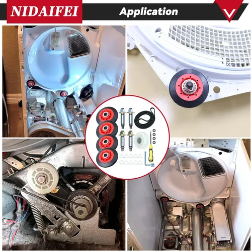 Vista 8 de [Upgraded] 4392067 Dryer Repair Kit with WPW10314173 Drum Roller 279640 Dryer Idler Pulley 661570v Belt WPW10359272 WPW10359271 Dryer Drum Shaft for