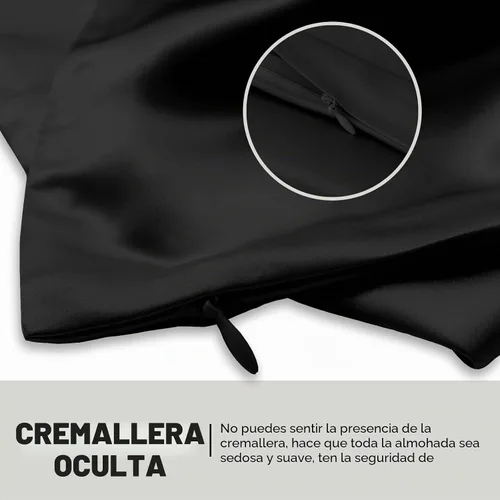 Vista 4 de Funda de almohada de seda para cabello y piel, suave, transpirable y sedosa 100% seda Queen, juego de 2, fundas de almohada de seda de morera