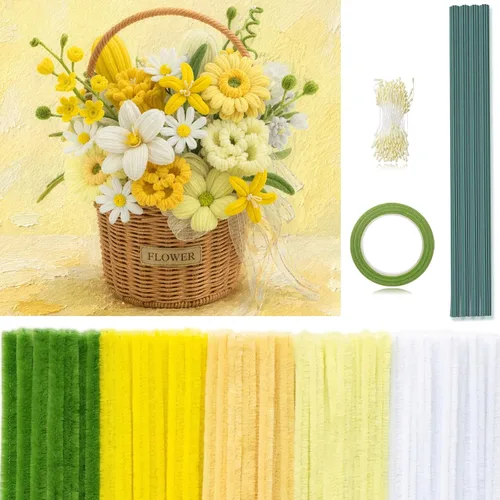 Vista 11 de Peryiter - Juego de 371 limpiapipas, suministros florales, color macarrón Color macaron