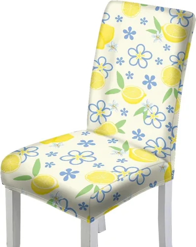Vista 19 de HUGS IDEA Fundas elásticas para sillas de comedor con diente de león azul, fundas protectoras para sillas de cocina, lavables, para decoración