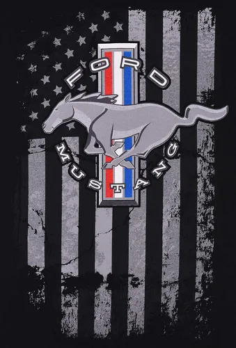 Vista 5 de JH DESIGN GROUP Ford Mustang - Sudadera con capucha para hombre con bandera estadounidense envejecida de 2 caras