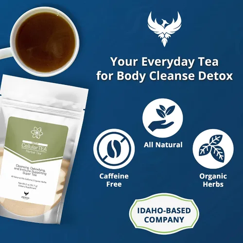Vista 8 de CellularTea Té orgánico de desintoxicación – Té limpiador sin cafeína para desintoxicación diaria, limpieza intestinal, salud digestiva y apoyo