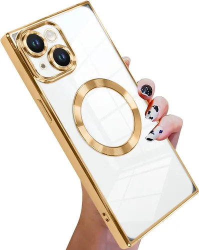 Vista 31 de KANGHAR Funda diseñada para iPhone 12 Pro Magnética Transparente con Protector de Lente de Cámara [Compatible con MagSafe] Diseño de Placado