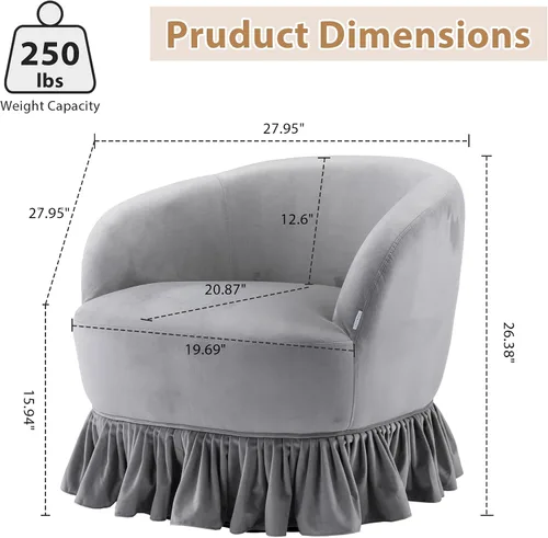 Vista 2 de Silla giratoria de barril de 360 grados, silla de club de barril giratoria de 360 grados, cómoda silla redonda para sala de estar, sillón de ocio