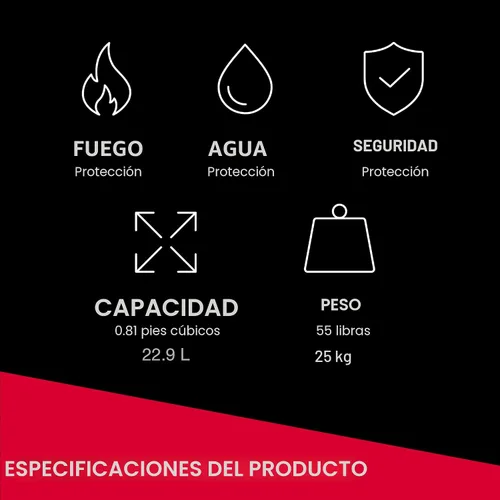 Vista 11 de SentrySafe Caja de seguridad contra incendios grande de 0.81 pies cúbicos con cerradura de combinación de dial para el hogar u oficina, protege