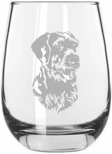 Vista 447 de Shar Pei (chino) - Vaso de vino sin tallo grabado para perro, 15.25 onzas