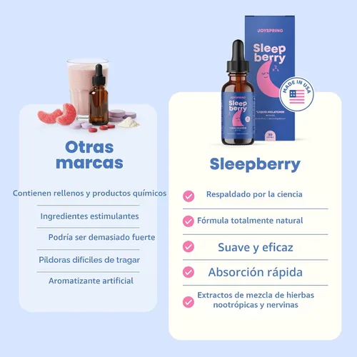 Vista 3 de SleepBerry Melatonina líquida para niños, ayuda natural para dormir con saúco y vitamina D, estimula el sistema inmunológico mientras duermen