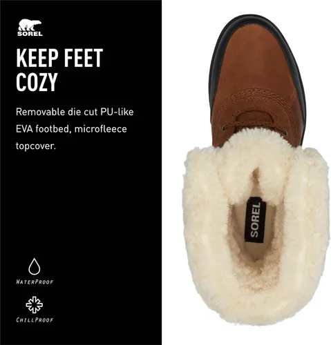 Vista 4 de SOREL Botas Tivoli IV Parc para mujer, botas de invierno de cuero impermeables