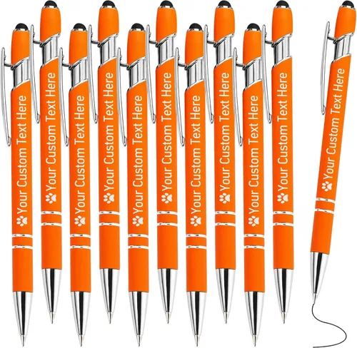 Vista 47 de STREADVE Bolígrafos personalizados personalizados con nombre grabado, logotipo, texto, bolígrafos de escritura suave, regalo personalizado para Negro