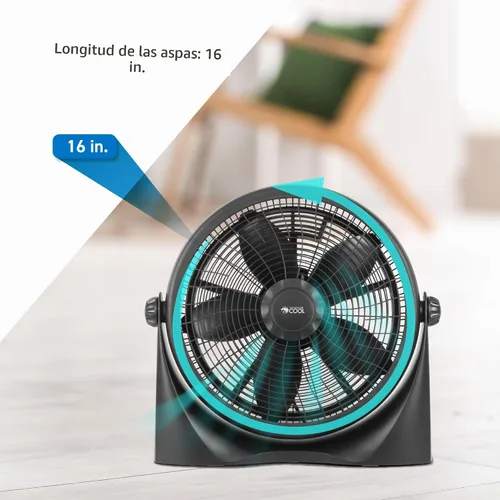 Vista 5 de Commercial Cool Ventilador de piso de alta velocidad de 16 pulgadas, negro, CFF16B