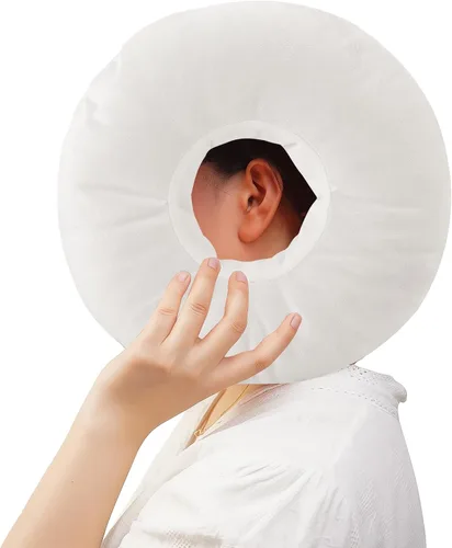 Vista 10 de Almohada para perforaciones para dormir de lado, almohada de dona suave y cómoda, almohada CNH para oídos con agujeros para dolor de oído