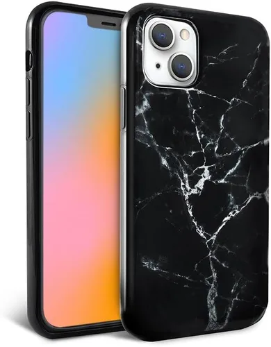 Vista 3 de FELONY CASE - Funda para iPhone 13 Mini - Funda para iPhone de mármol pulido negro - Funda protectora antiarañazos, 360° a prueba de golpes