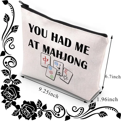 Vista 2 de BDPWSS Divertido Mahjong Mahjong Bolsa de Mahjong Amante Regalo Mahjong Azulejos Bolsa Mahjong Chica Cosméticos Bolsa Mahjong Juego de mesa Bolsa