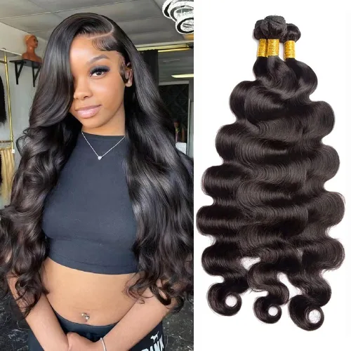 Vista 11 de Extensiones de cabello humano ondulado de 16, 18, 20, 22 pulgadas, grado 10A, extensiones de cabello humano ondulado 100% sin procesar, color negro