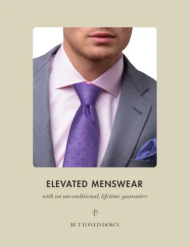 Vista 8 de Buttoned Down Camisa de vestir ajustada con cuello extendido para hombre