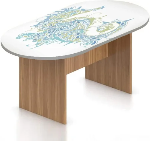 Vista 22 de Mantel ovalado ajustable para patio, decoración de animales, de poliéster, con bordes elásticos, estampado de koala y panda sentados en árboles