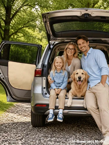 Vista 6 de Paquete de 2 accesorios de viaje para perros, funda protectora de asiento de puerta para vehículo, protector de arañazos de mascotas, protector