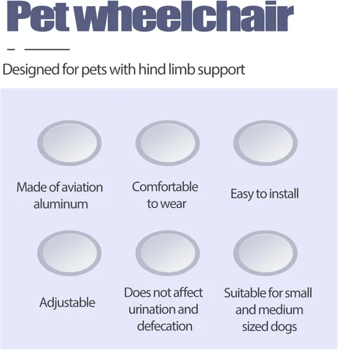 Vista 2 de Dog Wheelchair for Back Legs, Pet Wheelchairs with Disabled Hind Legs Walking, Mobility Aids for Small Medium Pets Hind Limbs, Dogs Carts with 2