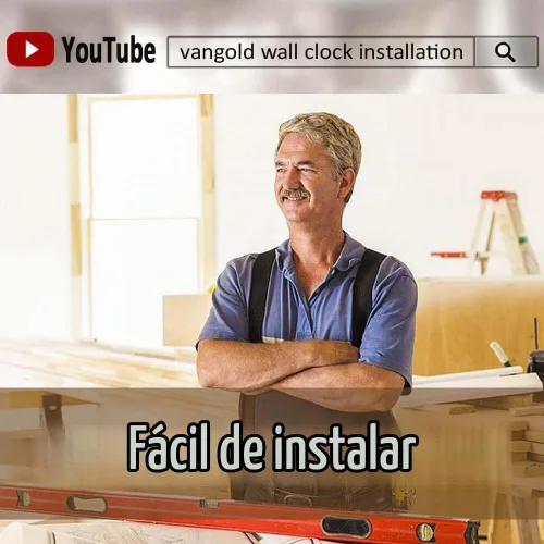 Vista 6 de VANGOLD Reloj de pared para decoración de sala de estar Plata