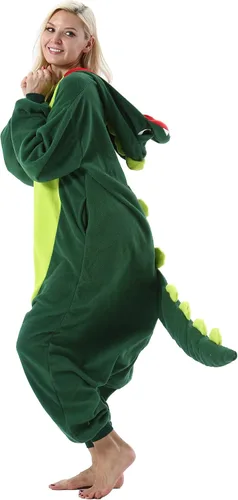 Vista 5 de DarkCom Pijama de una pieza de animal para mujer y hombre, disfraz de Halloween, ropa de dormir de Navidad